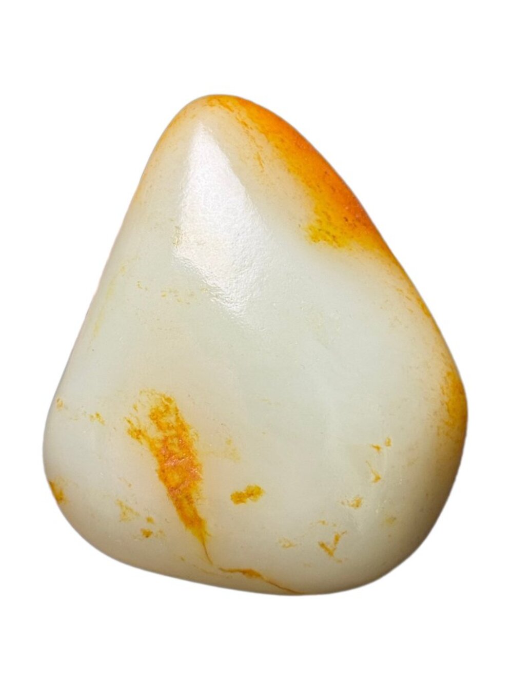 Natural Hetian Jade Raw Stone Pebble Statue with Certificate 2.91" 209.91g